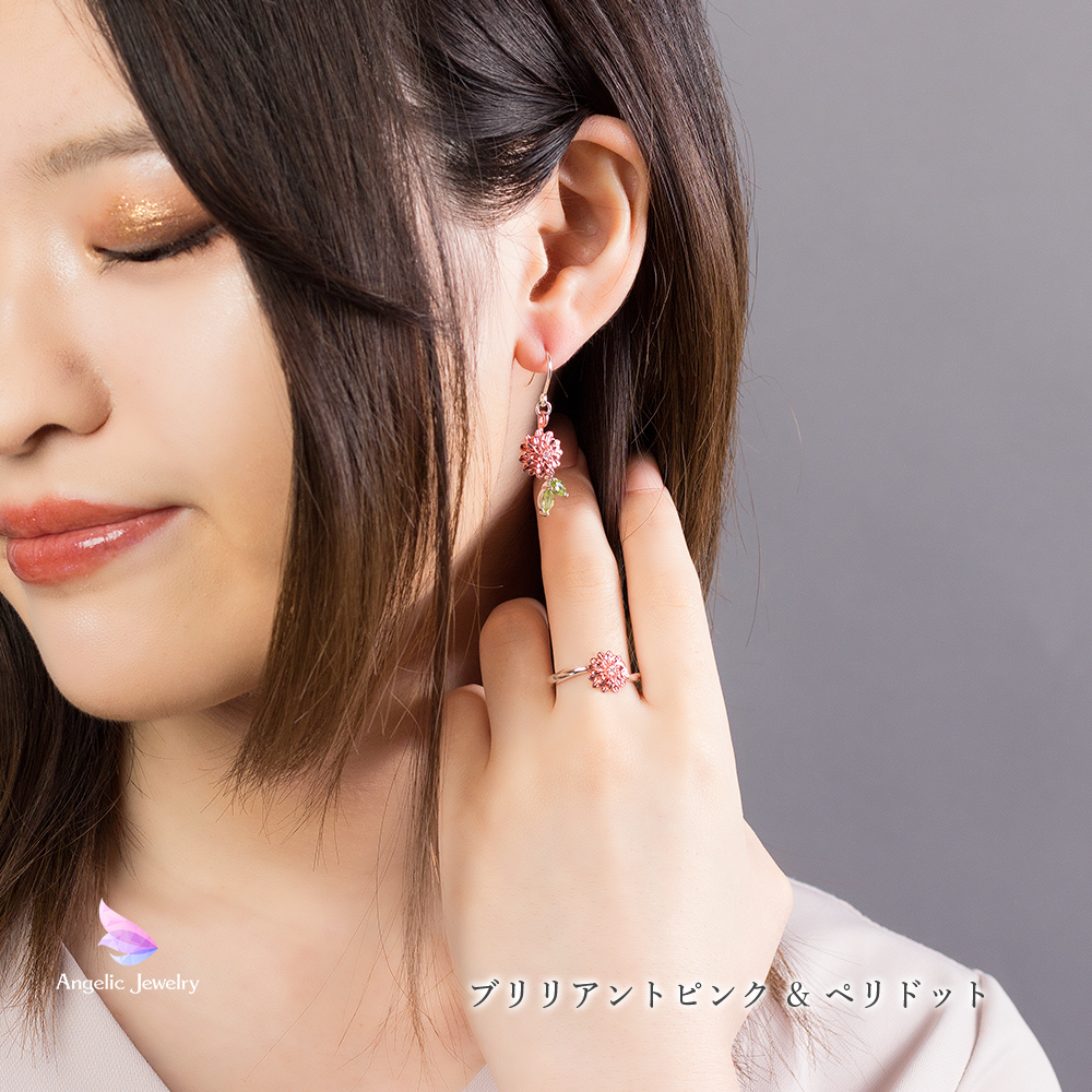 秘める花心 -ダリアピアス- Angelic Jewelry