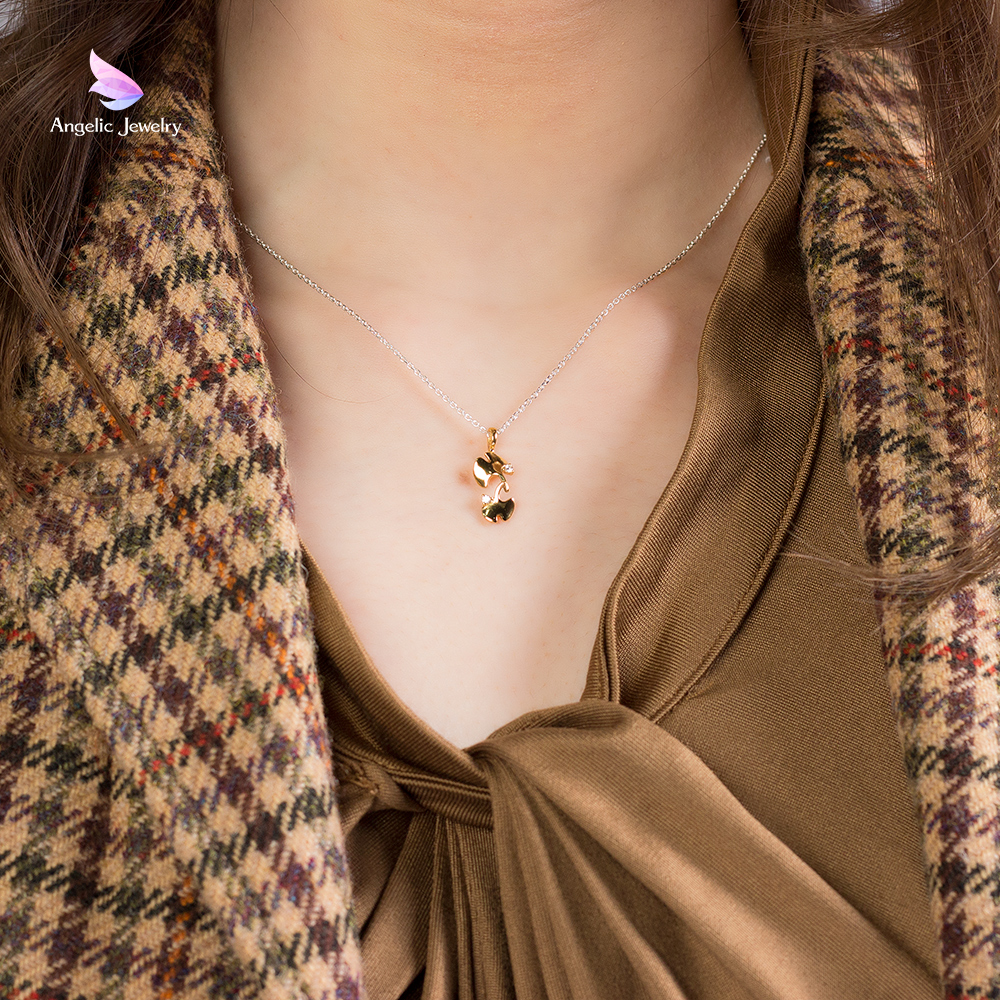 朝露と銀杏（イチョウ）ネックレス - Angelic Jewelry
