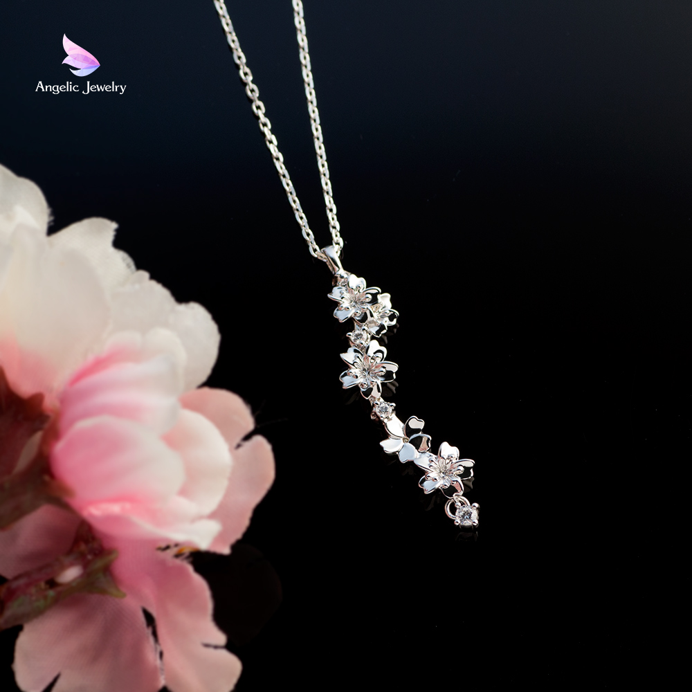 しだれ桜 -桜ネックレス- 左タイプ - Angelic Jewelry