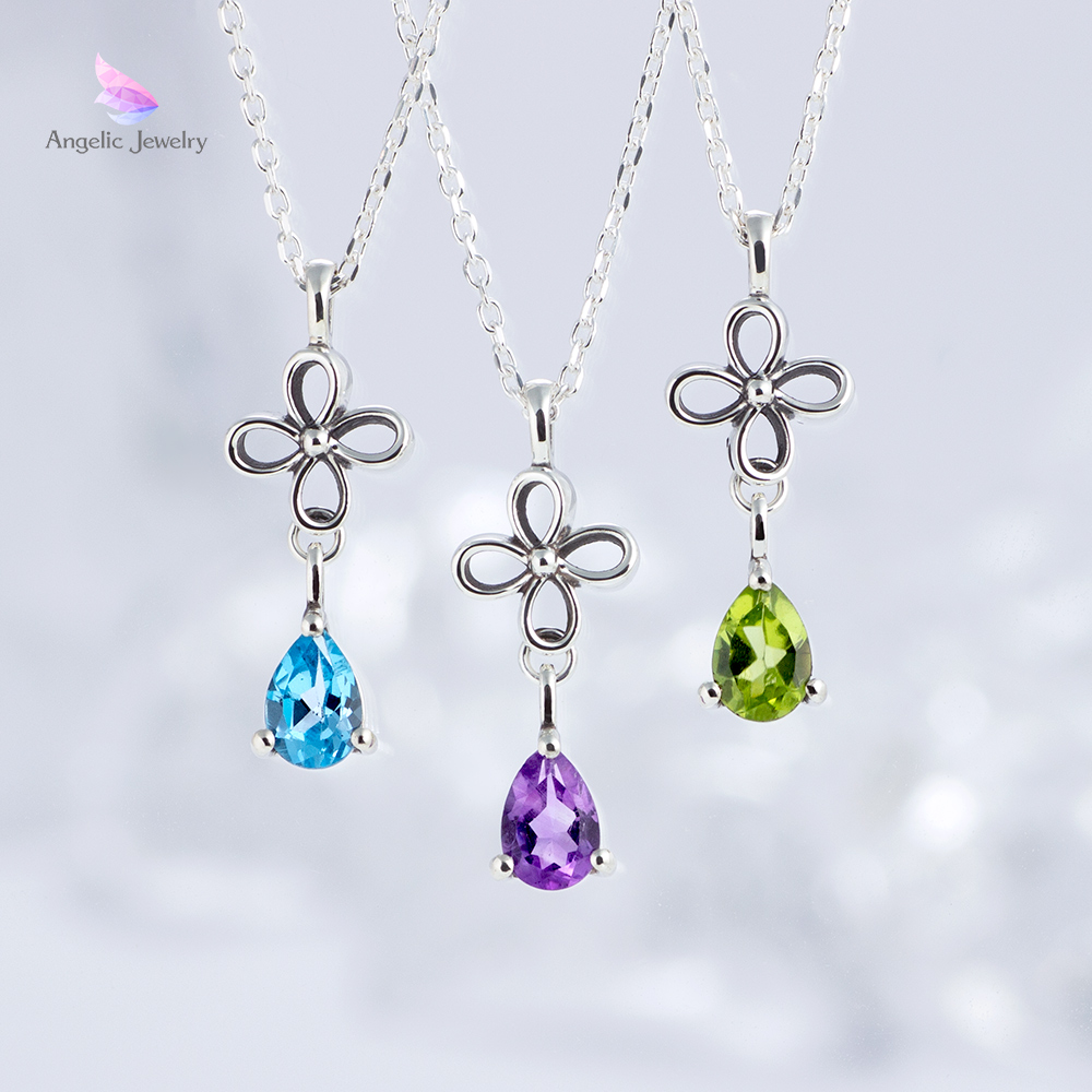 クローバーティアドロップネックレス - Angelic Jewelry