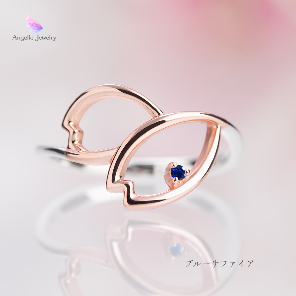 桜の花びらリング -Stone ver.- Angelic Jewelry