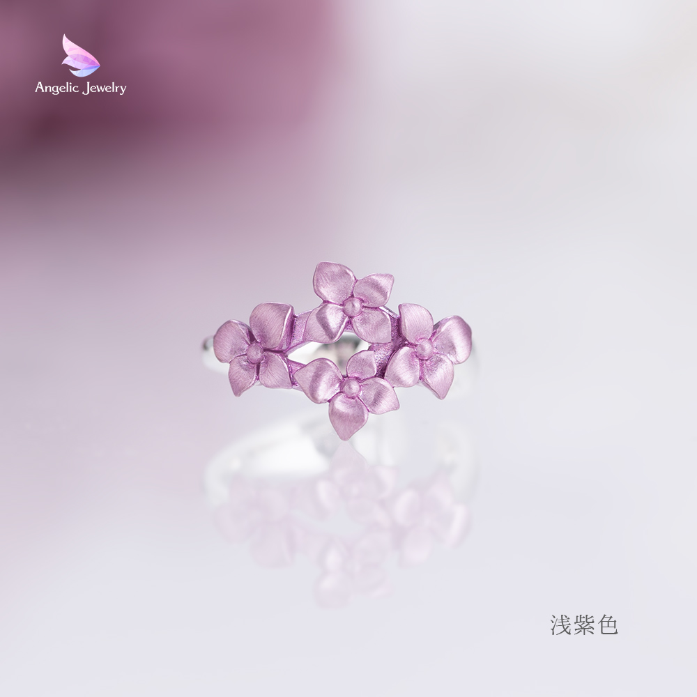 雨音の色彩 -紫陽花イヤーカフ- Angelic Jewelry